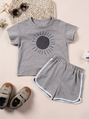Toddler Boy's Cartoon Graphic 2pc Cotton Set for Summer