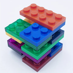 12 Set 2x4 Short Bricks in 15 Colors for DIY Architectural Scenery