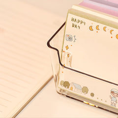 2pcs Desktop Drawer Organizer Box for Notes and Small Items Storage