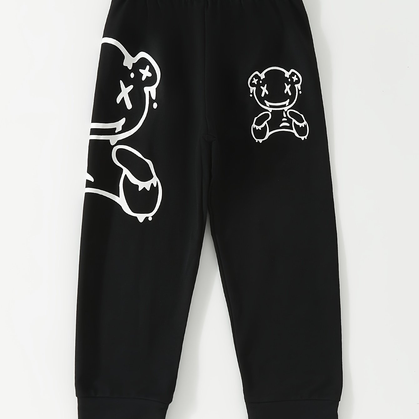 Boy's Bear Print Stretch Pants for Spring and Fall