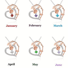Heart Rose Pendant Necklace for Girls