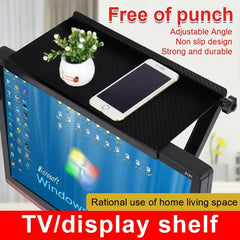 Adjustable TV Screen Top Shelf Monitor Storage Rack