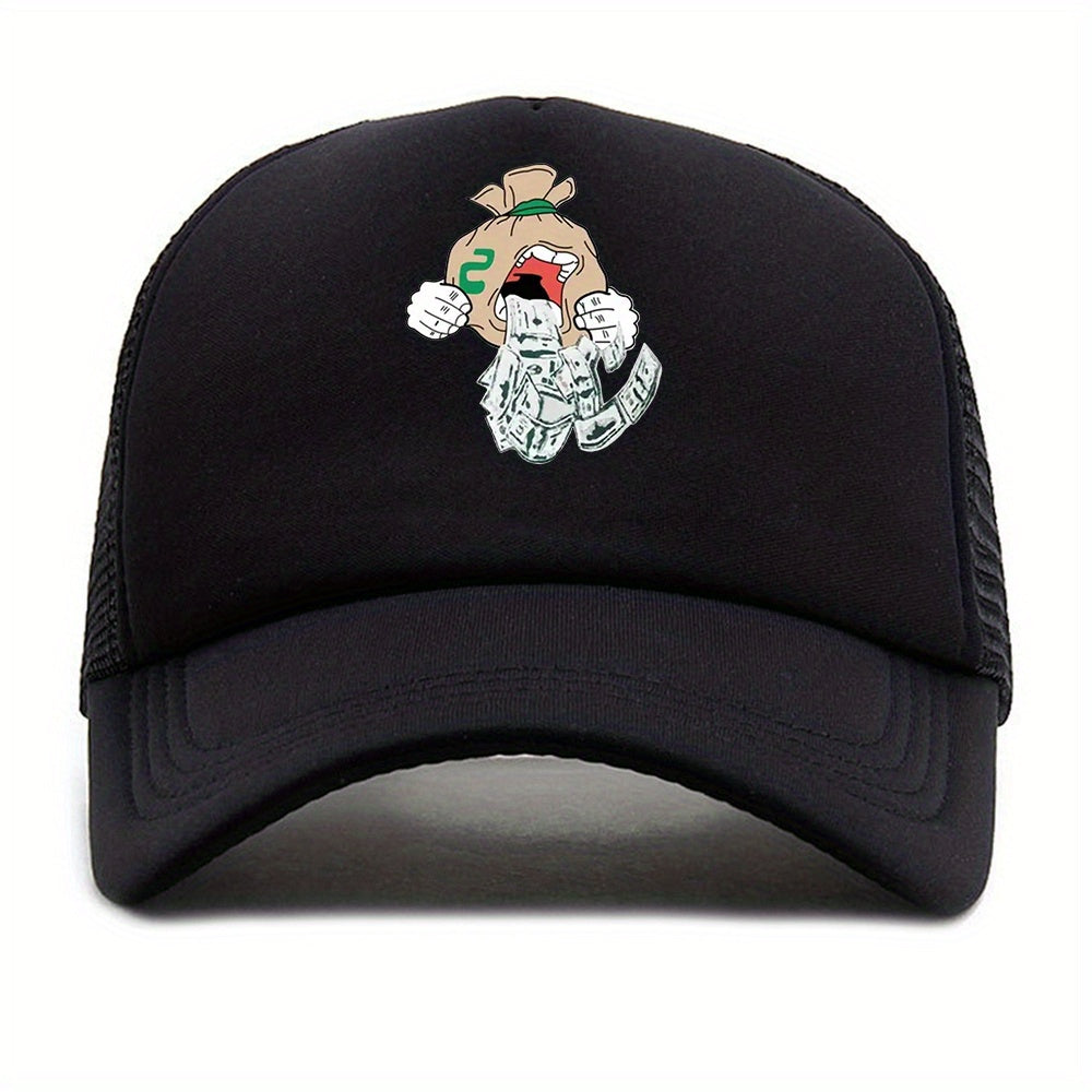 Unisex Breathable Adjustable Baseball Cap with Cartoon Embroidery