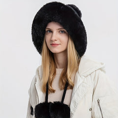 Women's Fleece Pom Beanie Hat with 3 Pompom