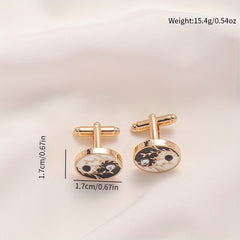 Men's Retro Tai Chi Cufflinks Shirt Cuffs Buttons