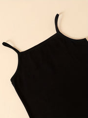 2pcs Girls Plain Hoodie & Cami Dress Set