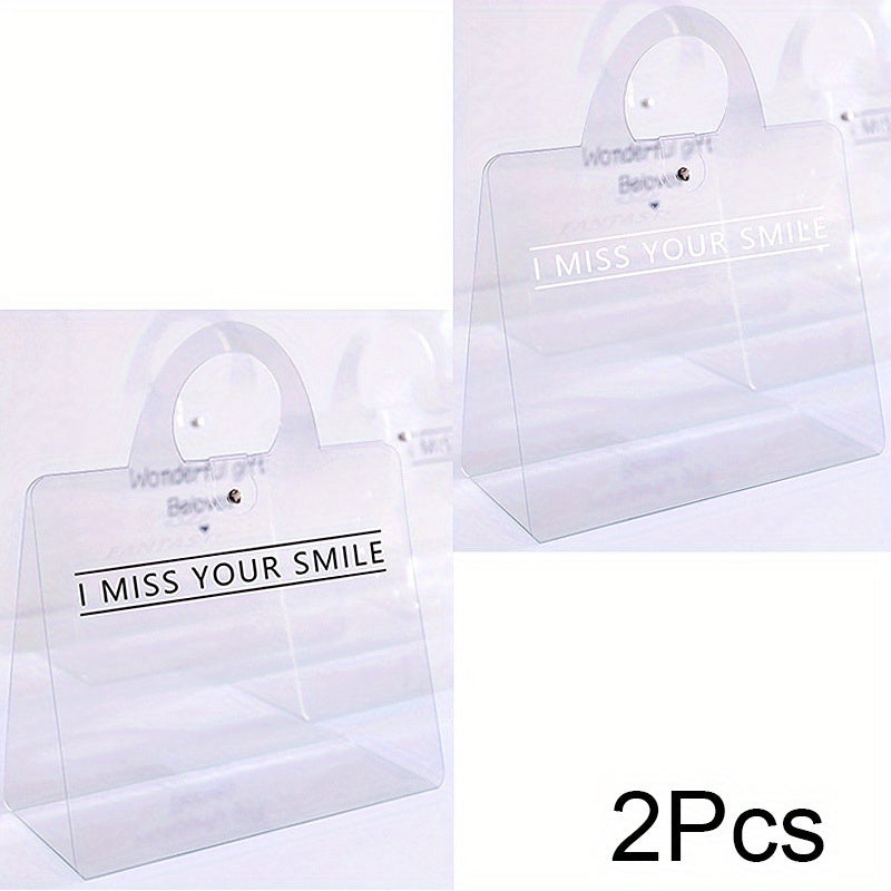 2pcs Tanabata Mirror Flower Tote Bag Transparent Gift Box Flower Shop Supplies