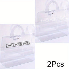 2pcs Tanabata Mirror Flower Tote Bag Transparent Gift Box Flower Shop Supplies