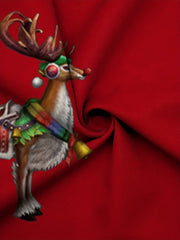 Christmas Deer Pattern Mens Outfit Long Sleeve T shirt And Sweatpants Set