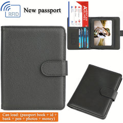 RFID Blocking Buckle Passport Holder Business Boarding Travel Passport Holder