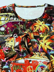 Bus Print Men's Long Sleeve Novelty T shirt Autumn Stylish Tee