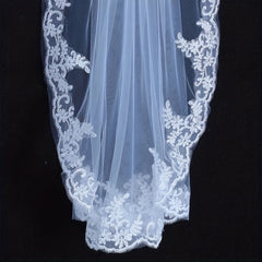 Lace Edge Bridal Veil With Comb Wedding Hair Accessories