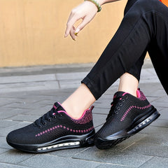 Letter Embroidered Wedge Shoes With Air Cushion For Women