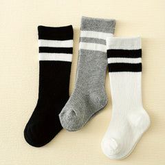 Toddler Girls Striped Cotton Crew Socks Kids Children's Socks