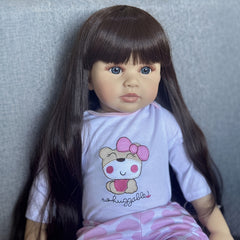 Long Hair Princess Toddler Reborn Baby Doll with Vinyl Limbs & Cloth Body