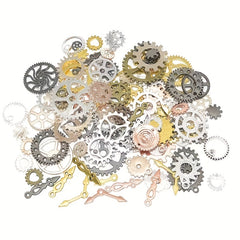 50g Steampunk Multicolor Mixed Mechanical Alloy Gear Pendant for DIY Jewelry