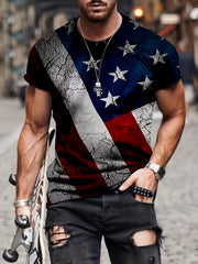 Men's American Flag Graphic T shirt 3D Print Crew Neck Tee Top For Summer