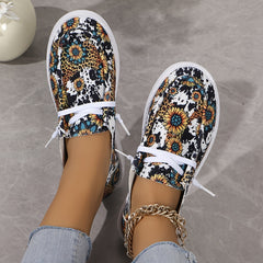 Sunflower Pattern Slip On Women's Casual Shoes