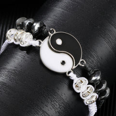 2pcs Kids BBF Bracelets For 2 Matching Yin Yang Cord Bracelets