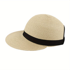 Men's Straw Woven Peaked Cap Equestrian Hat