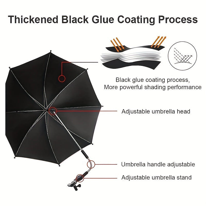 Baby Stroller Umbrella 360 Degree Adjustable UV Protection SunShade
