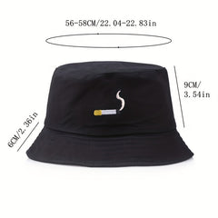 Cigarette Embroidery Bucket Hat Men's Street Basin Hat