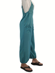 Sleeveless Jumpsuit with Dual Pockets - Women's Spring & Summer Clothing