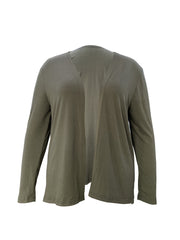Casual Cardigan Women's Plus Solid Long Sleeve Open Front