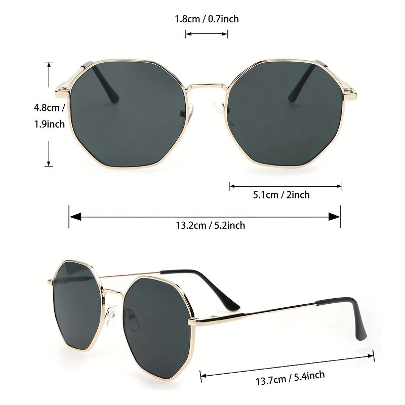 Geometric Metal Sunglasses Retro Anti Glare Sun Shades