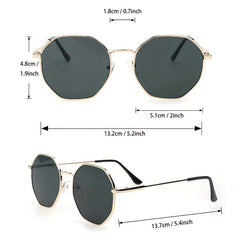 Geometric Metal Sunglasses Retro Anti Glare Sun Shades