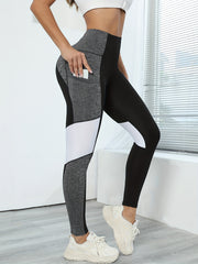 High Waist Workout Leggings With Pocket - Yoga Gym Athletic Tight Pant