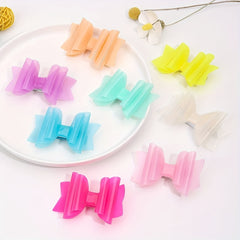 Girls PVC Jelly Hair Bows Clips Waterproof Headwear