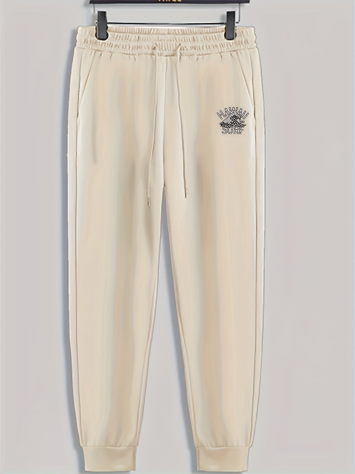 Mountain Capital Letters Print Men's Pants Drawstring Sweatpants