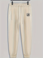 Mountain Capital Letters Print Men's Pants Drawstring Sweatpants