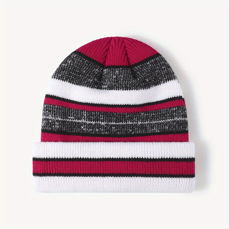 Casual Thickened Warm Knitted Hat Double Layer Jacquard Ear Protection Hat