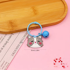 2pcs Cartoon Animal Charm Keychain Purse Backpack Bag Pendant Key Ring