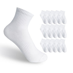 16 Pairs Solid Short Socks Comfy & Breathable Women's Casual Stockings