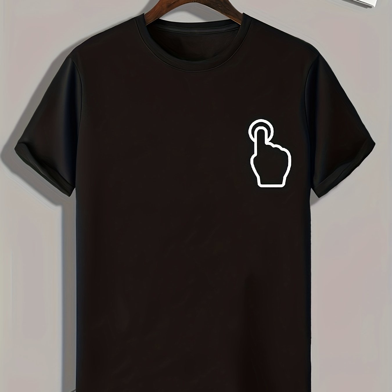 Hand Gesture Pattern Print Men's Graphic Tee