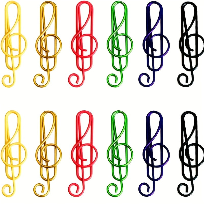 50pcs Musical Notes Metal Paper Clips for Office and School Supplies