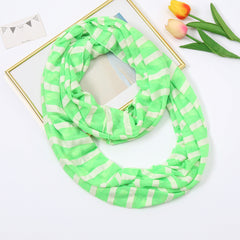 Candy Stripe Neck Scarf Block Stylish Women Warm Warp Style Neckerchief