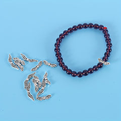 60pcs Antique Angel Wing Beads Spacer Box Alloy Charm DIY Bracelet Necklace Jewe
