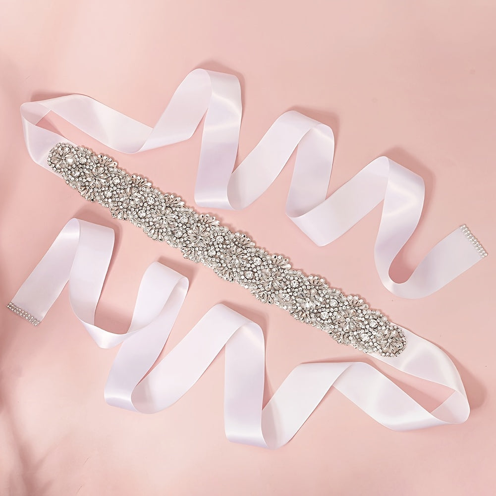 Rhinestone Flower Bridal Belt Wedding Dress Waist Chain Sash