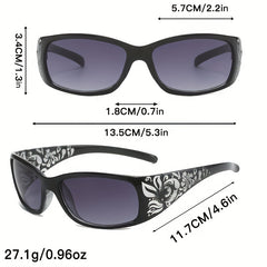 Rhinestone & Flower Pattern Sunglasses UV400
