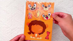 6pcs Animals Face Puzzle Stickers Educational Toys