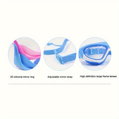 Kids Large Frame Swimming Goggles Waterproof Anti-fog HD Diving Goggles