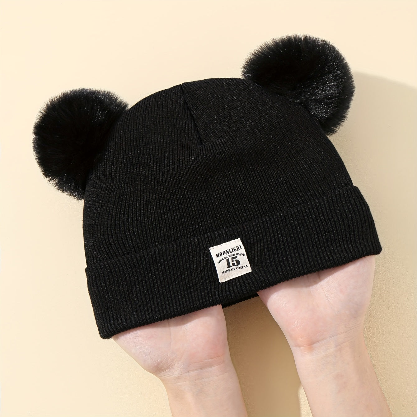 Baby Warm Knitted Hat Double Ball Boys Girls