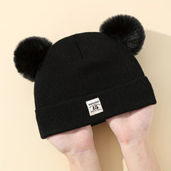 Baby Warm Knitted Hat Double Ball Boys Girls