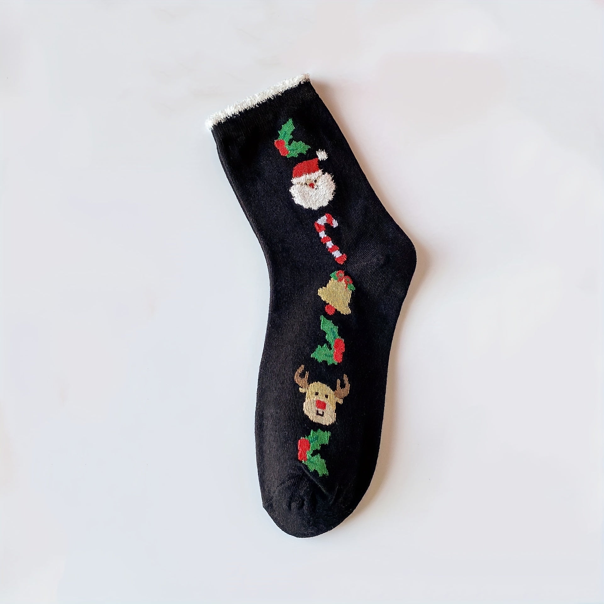 5 Pairs Christmas Print Socks Women's Stockings & Hosiery