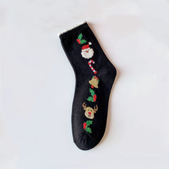 5 Pairs Christmas Print Socks Women's Stockings & Hosiery