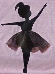 Pretty Dancing Girl Print Girls Creative T-shirt for Summer